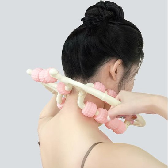 Rouleau de-massage-cou-rose