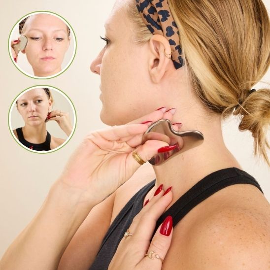 gua sha acier inoxydable lift visage cou