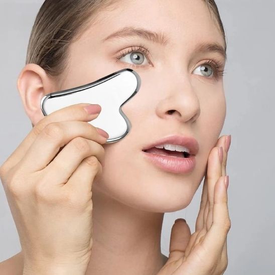 gua sha acier inoxydable visage