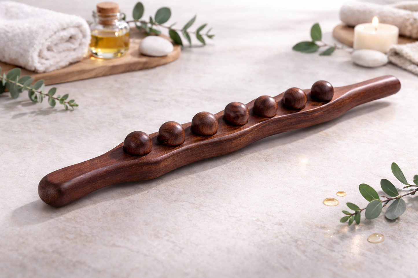 gua sha corps bois naturel fonce