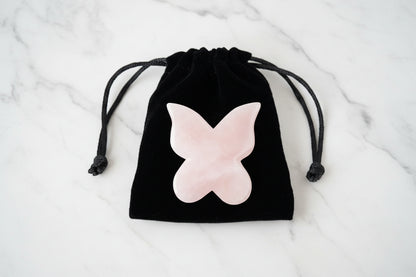 gua sha visage quartz papillon